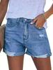 Europa e Estados Unidos comércio exterior transfronteiriço buraco de suprimento shorts jeans desfiados femininos