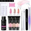 Traje de arte de uñas juego completo pegamento de extensión de cristal lámpara de fototerapia pincel para uñas agua limpiadora traje de herramienta de arte de uñas