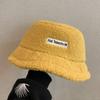 Sombrero de Pescador de Piel de Cordero de Celebridad de Internet para Mujer Invierno Teddy Felpa Sombrero de Piel de Cordero Otoño e Invierno Estilo Coreano Combinable Lindo Sombrero de Cubo Moderno