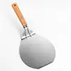 Espátula para Pizza de Acero Inoxidable con Mango de Madera, Espátula para Transferencia de Pizza, Herramienta para Hornear Pasteles y Filetes, Espátula Grande para Freír, Más Vendido en Amazon