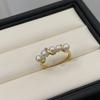 Anillo multicuentas con diseño de accesorios de plata S925, figura bicolor amarilla y blanca con cuentas de 3,5-4,5 mm, accesorios sin cuentas