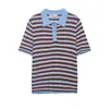 Camisa POLO de punto a rayas de moda casual para mujer, nueva de primavera 2026, transfronteriza AliExpress 9874006