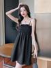 Estilo Lujuria Pura Dulce Vestido de Tirantes para Mujer Verano 2025 Cintura Ajustada Cubriendo Vientre Look Adelgazante Falda Tutú Elegante