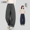 Calça Casual de Outono Nova Moda Xiaofei com Barra Curva, Calça Casual Patchwork Xadrez para Meninas, Roupa de Outono