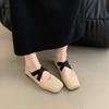 Zapatos Mary Jane de punta cuadrada y boca baja para mujer, primavera y otoño de 2024, estilo francés, retro, suaves, con diseño de hada