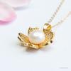 Colgante de Perla Natural de Agua Dulce Guan Yu Collar de Perlas Bun Flor Joyería para Mujer Transmisión en Vivo Dropshipping S2040603