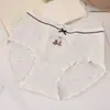 Ropa interior de algodón puro con estampado de oso de dibujos animados de cintura media para mujer, estilo coreano de moda, con borde de encaje, que cubre las caderas, de malla de algodón transpirable, shorts tipo triángulo