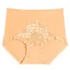 Panty de seda de hielo sin costuras para mujer de talla grande con ribete de encaje, entrepierna de algodón puro de verano, cintura alta, control de abdomen, realce de glúteos, bragas para mujer