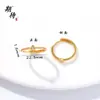 Anillo Dorado de Larga Duración para Mujer al por Mayor, Estilo Vintage con Acabado de Alta Gama, Incrustado con Diamantes, Nudo de Lazo Único, Diseño Floral, Palabras Auspiciosas, Anillo Ajustable