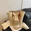 Bolsa de palha feminina bolsa de verão bolsa de praia bolsa grande capacidade bolsa de ombro trançada bolsa de palha de vime bolsa balde moderna
