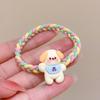 Babero colorido con pequeño anillo para el pelo de animal, adorable y dulce banda de goma para el pelo con forma de corazón para niña, accesorio para el pelo con funda de cuero pequeña para novio.