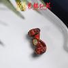 Escultura em madeira de sândalo vermelho criativo cinco ruyi dourado sândalo verde literatura acessórios para brincar pulseira de literatura faça você mesmo acessórios