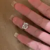 Anillo Súper Brillante Ovalado Kt Cat para Mujer, Lujo Ligero, Sensación de Alta Gama, Dulce y Versátil, Anillo para Dedo Índice, Diseño de Nicho, Anillo Ajustable