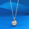 Colar de Prata S925 Xizhuo Jewelry Colar Feminino Novo Casual Temperamento Corrente Fina de Prata Pingente de Um Quilate Clássico