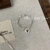 Collar de Corazón Estéreo Coreano de Plata Esterlina S925 Ouni Combinación de Anillo, Pulsera, Aretes Moda Lujo Accesible Sentido de Alta Gama