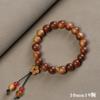 Pulsera de Círculo Único Taihang Chen Hua Ya Bai con Alto Aceite, Pulsera Artística de Madera con Placa de Cuentas de Buda, Pulsera de Juego con Cuentas de Flor Pequeña