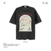 250g Algodón Puro Pesado Marca Americana de Moda Camisetas Estampadas de Manga Corta para Hombres y Mujeres Nuevas Holgadas Exportación Transfronteriza Venta al por Mayor