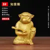 Ornamento de Latão Macaco do Zodíaco Mascote Bolsinha de Dinheiro Macaco Dourado Entrada da Sala de Estar Escritório Móveis Decorativos Sofisticados