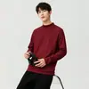 Camiseta de manga larga de algodón puro con cuello medio alto a la moda estilo americano para hombre, un top nuevo moderno y elegante versátil para primavera y otoño
