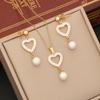 Joias novas transfronteiriças conjunto de joias de amor com diamantes completos moda colar de aço inoxidável temperamento joias da moda N1157