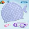 Gorro de natación de dibujos animados nuevo de silicona ampliado impermeable para niños y niñas gorro de buceo universal equipo de gafas de natación fabricantes
