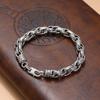 Pulsera de Plata Esterlina S925 Unisex Pulsera Antigua Vintage de Moda Joyería Estilo Étnico Pulsera Europea y Americana