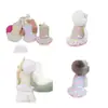 Ropa para Perros Pequeños, Vestido Floral de Primavera/Verano para Perros y Gatos, Bichón Pomerania Corgi 24 Vestido de Tirantes con Adorno de Encaje