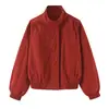Colección de otoño 2026 nueva al por mayor: Chamarra bomber de cuello alto para mujer estilo europeo y americano. 2919