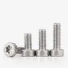 Tornillo torx de cabeza cilíndrica acero inoxidable 304 cabeza de copa estrella hexágono interior tornillo para máquina GB2671.2 perno M4-M8