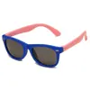 S8002 Óculos de Sol de Silicone Infantis Óculos de Sol de Unha de Arroz de Silicone Óculos de Sol com Combinação de Cores Polarizados para Meninos e Meninas