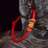 Pulseira de Cordão Vermelho do Ano do Zodíaco para Mulheres, Pulseira da Boa Sorte do Ano da Serpente Tecida à Mão, Pulseira de Casal Nó Quadrado de Oito Fios de Quatro Lados