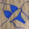Conjunto de Bikini Triángulo Halter para Mujer Lado de Atar Acolchado Dos Piezas Traje de Baño Cierre de Cordones Talla Única para PP-XG Ropa de Playa