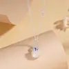 Foto real de Tiqia del Collar Mariposa de la Fortuna para mujer, plata de ley S925, nuevo estilo chino, lujo ligero, elegante colgante de calabaza de calcedonia blanca