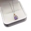 Accesorios de Colgante de Amatista Natural Transfronterizos, Joyería de Plata 925 de Alta Gama de Nicho, 6*6 Ventas Directas de Fábrica de Joyería Incrustada