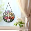 Adornos de vidrio de colores con forma de cruz floral transfronterizos, decoraciones de vidrio para el hogar, decoraciones para ventanas, atrapasoles para jardín