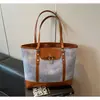 Bolso de Hombro Patchwork de Bloques de Color Nuevo Popular Gran Capacidad Bolso de Mano Elegante Casual Versátil Bolso de Axila para Mujer