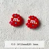 Rojo, Café, NegroSerie de ColoresAcrílico LacadoCorazón de QuesoEstrellaCuentasAccesorios para Colgante de Cadena de Teléfono DIY