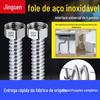 Mangueira Flexível de Aço Inoxidável 304 com Interface Doméstica de 1/2 Polegada Tubo Corrugado Tubo Quente e Frio Mangueira Metálica Tubo de Entrada de Água à Prova de Explosão Tubo de Alta Pressão