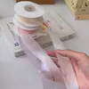 Cinta de Gasa de Nieve Translúcida Flor de Seda 2.5cm 100 Yardas Material para Lazos de Pasteles y Accesorios para el Cabello