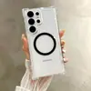 Sencilla y de alta gama, adecuada para múltiples modelos de Samsung, elegante funda de teléfono con atracción magnética, ligera, transparente, cobertura total y protección anticaídas