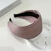 Faixa de Cabeça Larga de Lã Retrô Outono e Inverno para Mulheres, Luxo Acessível de Alta Qualidade, Cor Lisa, Faixa de Cabeça Versátil de Topo Alto, Acessórios de Cabelo para Lavar o Rosto para Mulheres