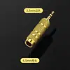 6.5 Cabeça de Conversão 6.35 para 3.5 Adaptador de Áudio Fêmea Cabeça de Conversão de Plugue Grande para Pequeno Fone de Ouvido Microfone Teclado Digital