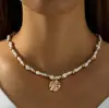 Collar de Cuentas de Joyería Transfronteriza Collar de Perlas de Imitación de Playa Estrella de Mar Concha Vacaciones Vintage Nicho Multicapa para Mujer