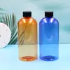 Frasco de Plástico Laranja Dourado 500ml para Álcool em Gel Frasco com Bomba para Loção Frasco Boston para Sabonete Líquido