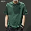 Camiseta de manga corta para hombre, marca de moda estilo americano con bordado de letras, nuevo modelo verano 2026, talla grande, simple, versátil, transpirable