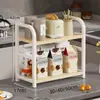 Estante para condimentos de cocina, organizador estrecho de encimera de varias capas para botellas y frascos pequeños de condimentos, estante de almacenamiento universal sin taladro