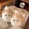 Lindas pantuflas de algodón con temática de perro para mujer, perfectas para otoño e invierno. Estas pantuflas de peluche de dibujos animados de Schnauzer son cálidas, de suela gruesa y forradas de felpa para mayor comodidad en casa.