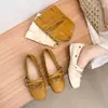 Zapatos Planos de Ballet Estilo Francés para Mujer 2026 con Aumento Oculto de Altura, Moño, Suela Suave, Doble Uso, Zapatos Mary Jane Desmontables hasta Media Pantorrilla y Sandalias
