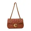 Bolso Cuadrado Pequeño Bordado Acolchado Texturizado Nuevo Estilo Otoño e Invierno 2025 Bolso Pequeño con Cadena Estilo Fragante Bolso de Hombro Cruzado de Moda para Mujer