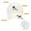 Boné de Baseball Bordado com Desenho de Cachorro Versão Coreana para Mulheres, Proteção Solar Primavera e Verão, Versátil, Afina o Rosto, Boné Pequeno com Aba Curva
